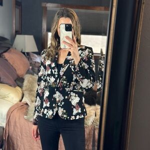 Cynthia Rowley Long Sleeve Flower Blazer, Size Medium
